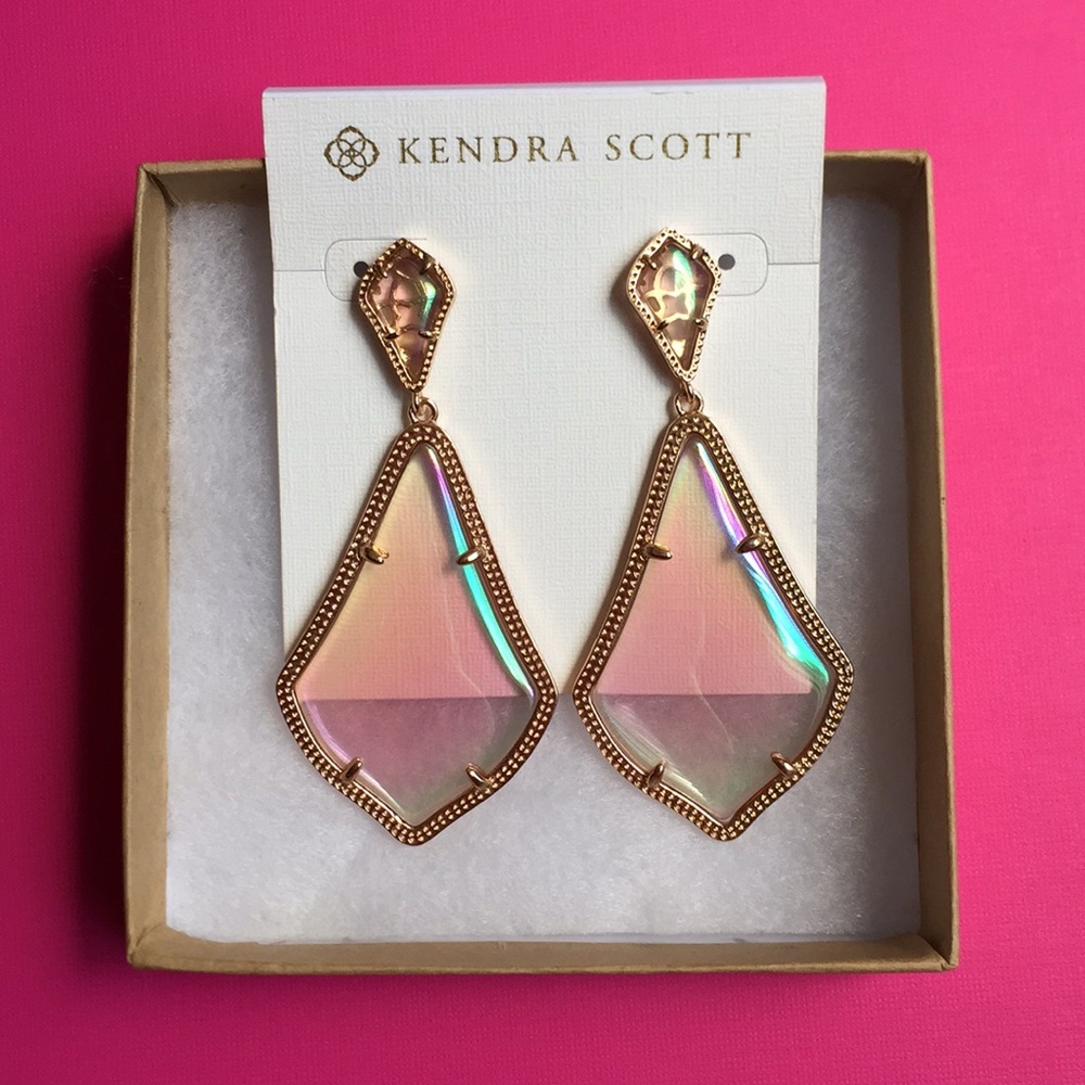 Kendra Scott Peach Iridescent ‘Alexis’ Earrings